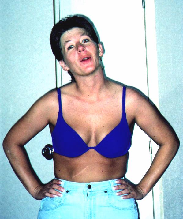 Darlene in her sexy bathing suit top and jeans