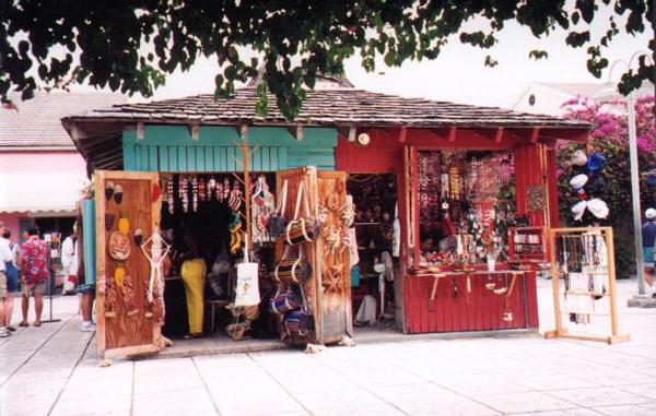 Shops in the middle of town square