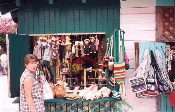 Darlene shopping at Port Lacaya